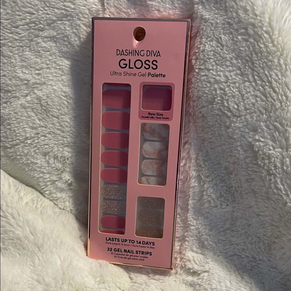 Dashing Diva Gloss Ultra Shine Gel Palette - Pink and Silver Press-On Nails